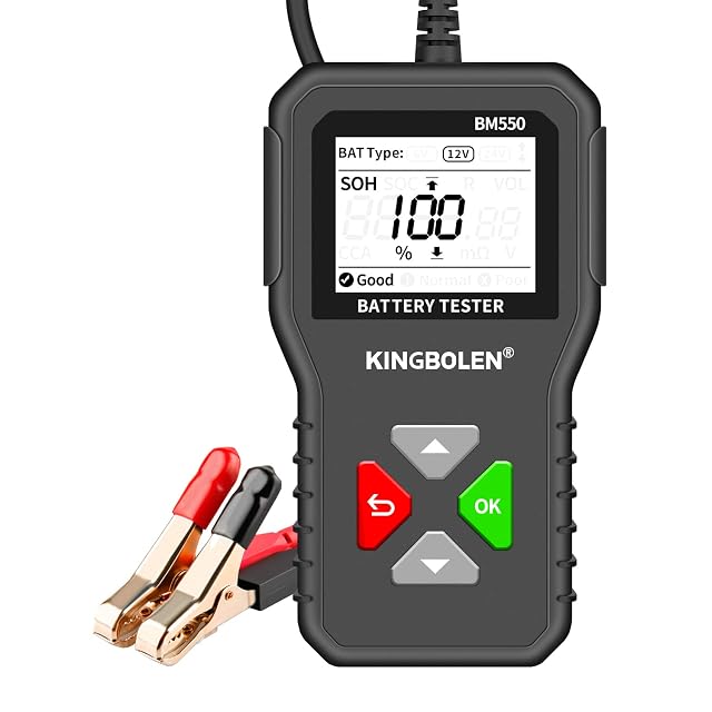Comprobador de batería de coche KINGBOLEN BM550 con pantalla