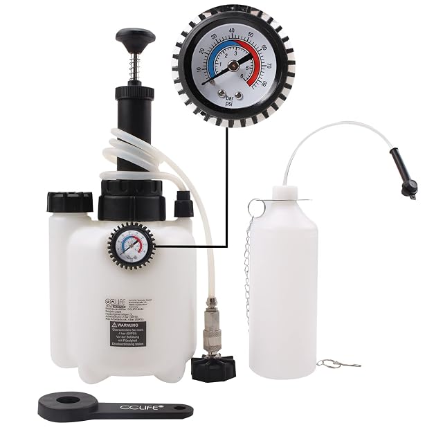 Purgador de frenos CCLIFE de 3 litros con adaptador E20