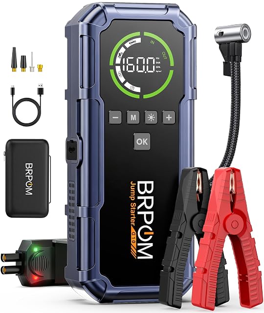 Arrancador de baterías BRPOM G10-MX con compresor de aire de 160 PSI