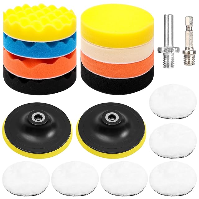 Juego de esponjas de pulido Huifoo de 125 mm y 18 piezas