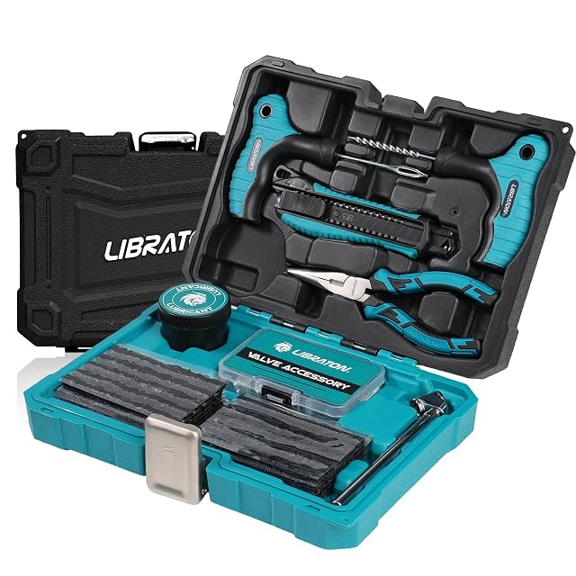 Kit reforzado de reparación de neumáticos LIBRATON de 78 piezas